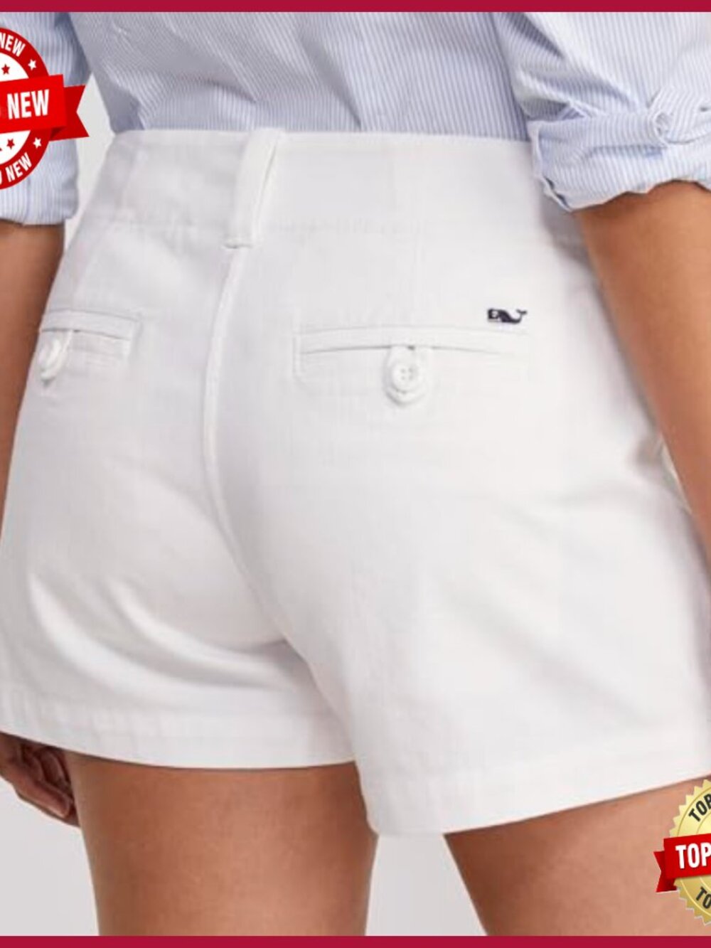 Herringbone 3.5 Inch Mid Rise Shorts, Cotton Spandex, Golf Sport - Picture 3 of 3